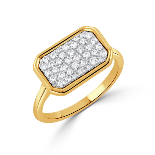 R11389TT-18K WHITE AND YELLOW GOLD DIAMOND RING