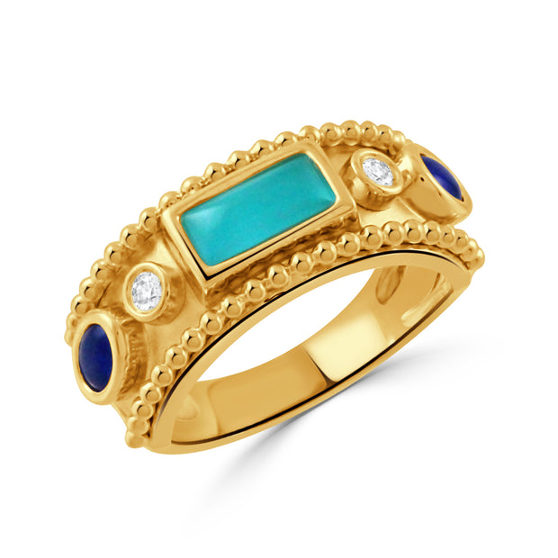 R11516LPTQ-Y - 18k Yellow Gold Ring from the Justinian collection