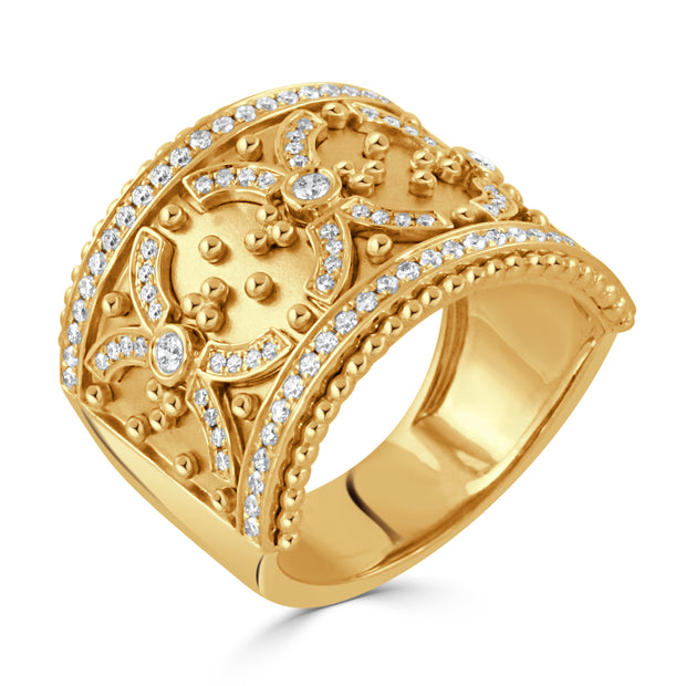 R4813 - 18k Yellow Gold Ring from the Byzantine collection