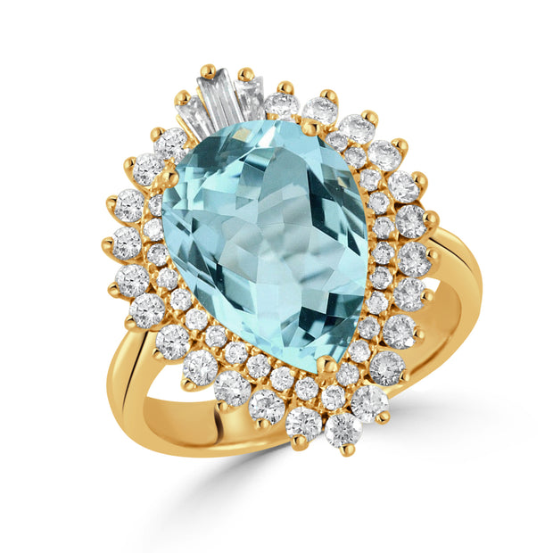 R8063BT-Y - 18k Yellow Gold Ring from the Sky Blue collection