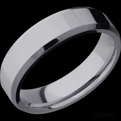 6 mm wide Beveled Tantalum band.