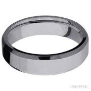 6 mm wide Beveled Tantalum band.