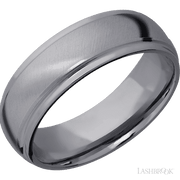 7 mm wide Domed Stepped Down Edges Tantalum band.