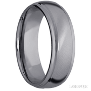 7 mm wide Domed Stepped Down Edges Tantalum band.