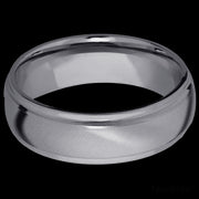 7 mm wide Domed Stepped Down Edges Tantalum band.