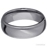 7 mm wide Domed Stepped Down Edges Tantalum band.
