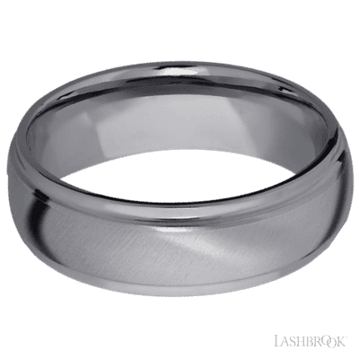 7 mm wide Domed Stepped Down Edges Tantalum band.