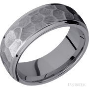 8 mm wide Domed Stepped Down Edges Tantalum band.