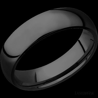 6 mm wide Domed Zirconium band.