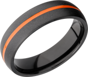 Zirconium 6mm domed band with a 1mm groove featuring Hunter Orange Cerakote