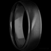 7 mm wide Domed Stepped Down Edges Zirconium band.