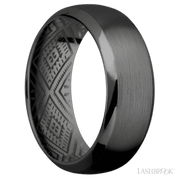8 mm wide Domed Bevel Zirconium band.