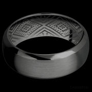 8 mm wide Domed Bevel Zirconium band.