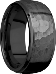 Zirconium 9mm domed band with grooved edges